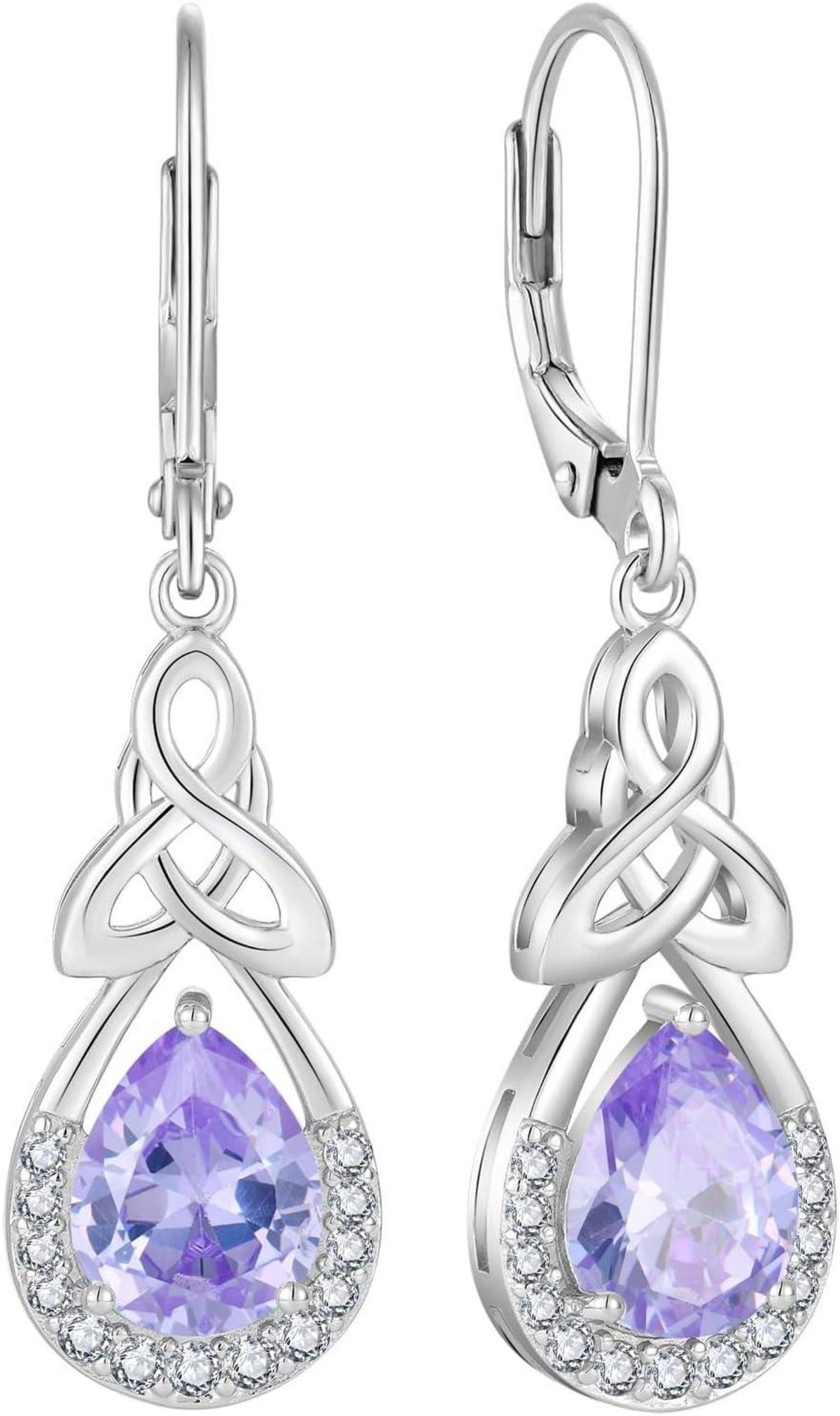 Keltischer Knoten Drop Ohrringe 925 Silber Alex Geburtsstein