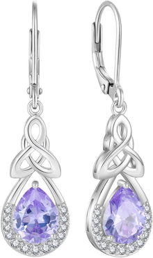 Keltischer Knoten Drop Ohrringe 925 Silber Alex Geburtsstein