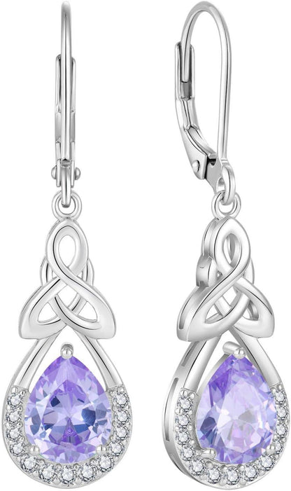 Keltischer Knoten Drop Ohrringe 925 Silber Alex Geburtsstein