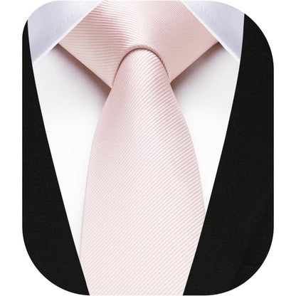 Herren Krawatte schmal einfarbig Seide 6cm Hellrosa