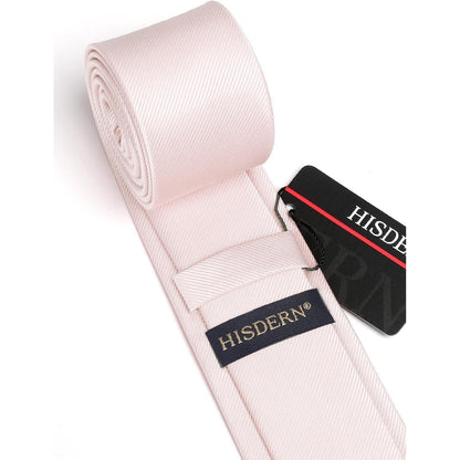Herren Krawatte schmal einfarbig Seide 6cm Hellrosa