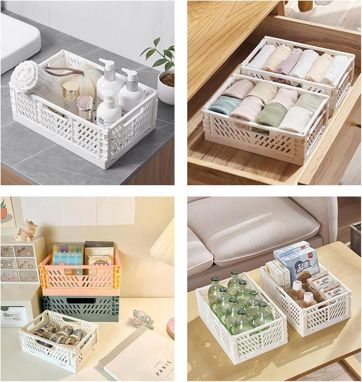 Faltbare Klappboxen Aufbewahrungskiste 3er Set Plastik faltbar stabil 30*20*12cm