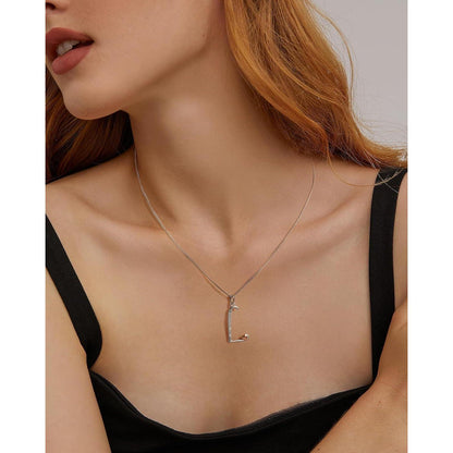 Mesovor Initiale Kette 925 Silber Zirkonia Buchstabe