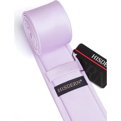 Herren Krawatte schmal einfarbig Seide Flieder 6cm