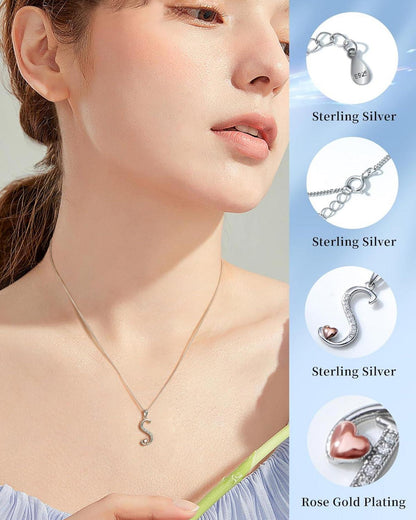 Initialen-Halskette Silber 925 mit Zirkonia Damen Mädchen Schmuck