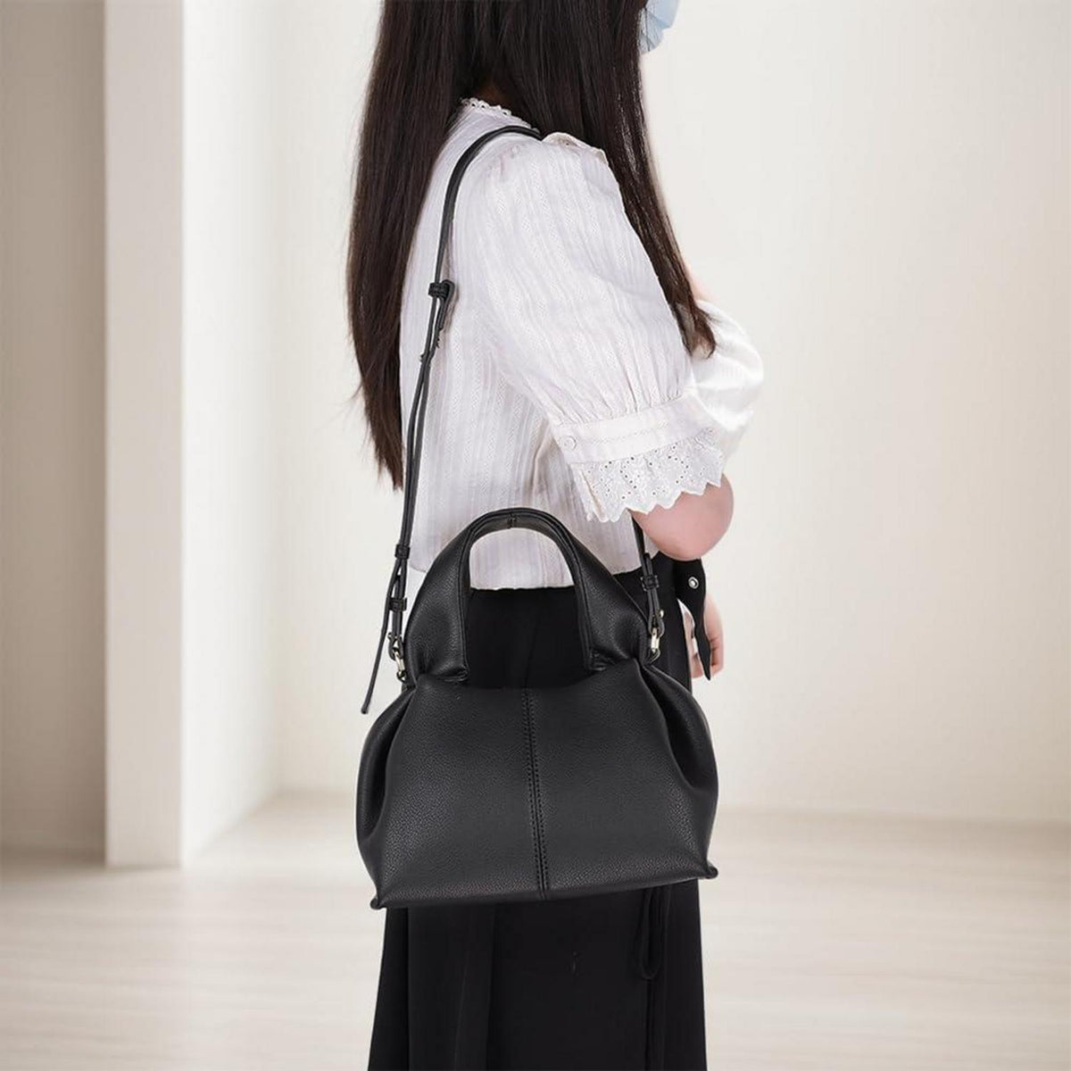 Kleine Damen Handtasche PU Leder Vintage Hobo Bag