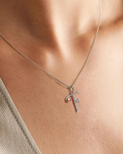Mesovor Initiale Kette Silber 925 Buchstaben Zirkonia Damen Mädchen Schmuck