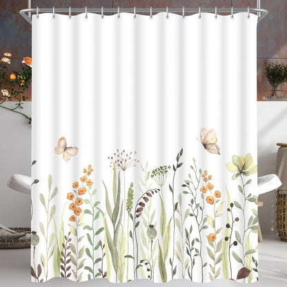 Duschvorhang 240x200cm Schmetterling Blumen