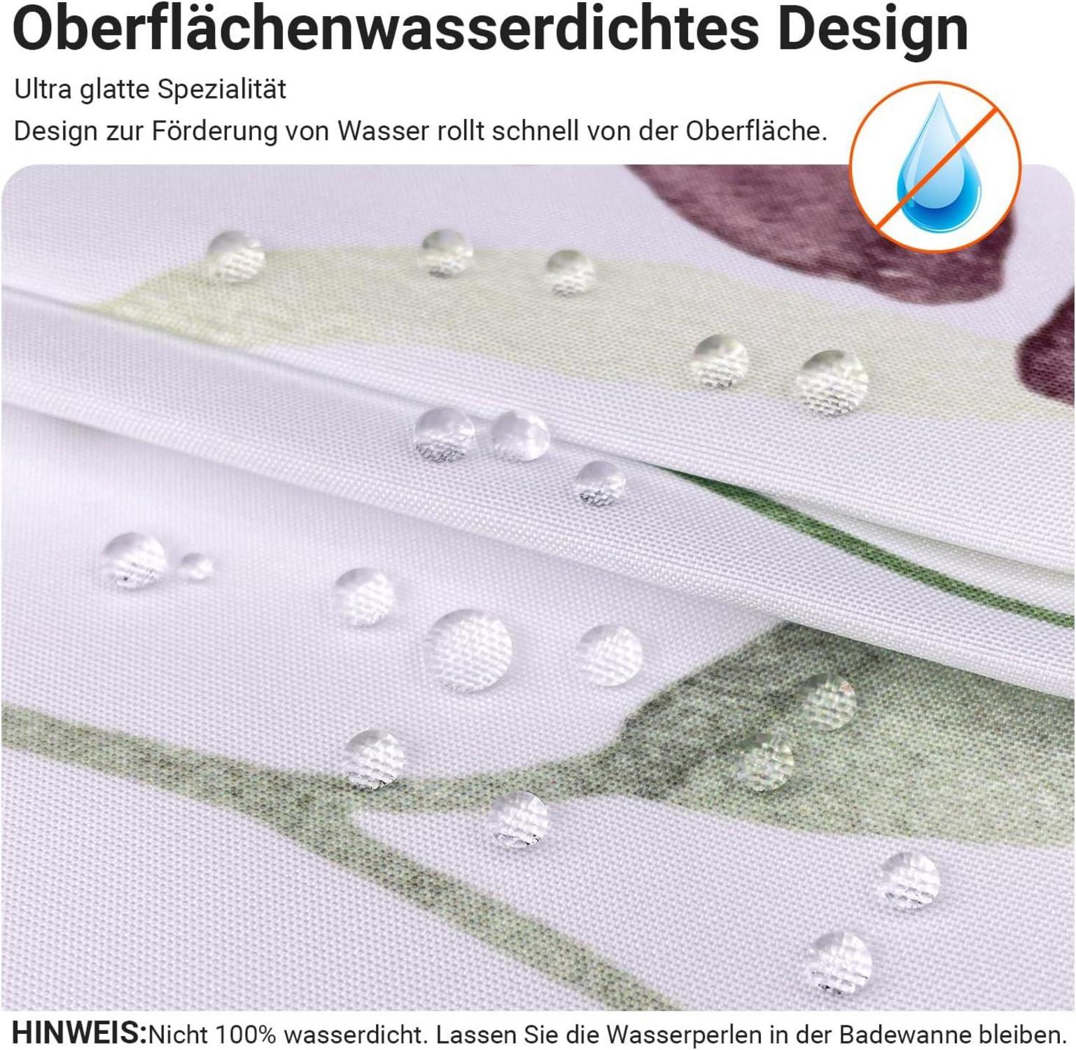 Duschvorhang Schmetterling Blumen 240x200cm Wasserabweisend