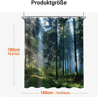 Duschvorhang 180x180cm Sunshine Forest, Beschwerter