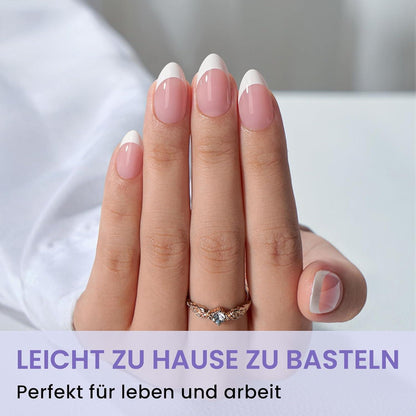 Kurz Mandel Nagelspitzen - 320 Stück, 16 Größen, Halbmatte Gelly Nägel