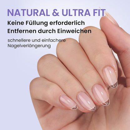 Kurz Mandel Nagelspitzen - 320 Stück, 16 Größen, Halbmatte Gelly Nägel