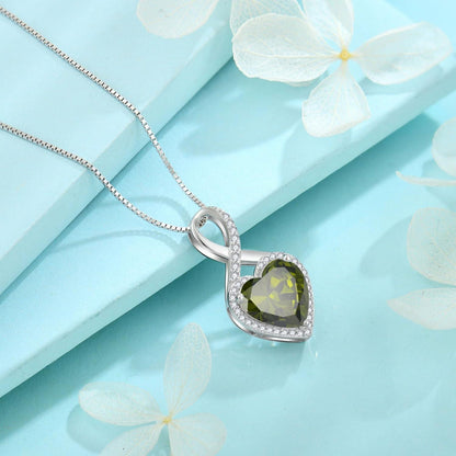 FJ Unendlichkeit Halskette Damen 925 Sterling Silber Herz