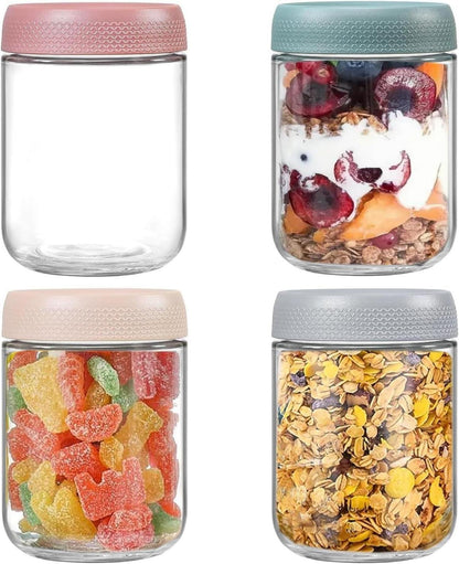 4er Pack 16oz Einmachgläser für Overnight Oats & mehr