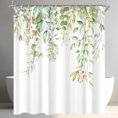 Duschvorhang Klare Blätter 180x200cm Wasserabweisend Textil
