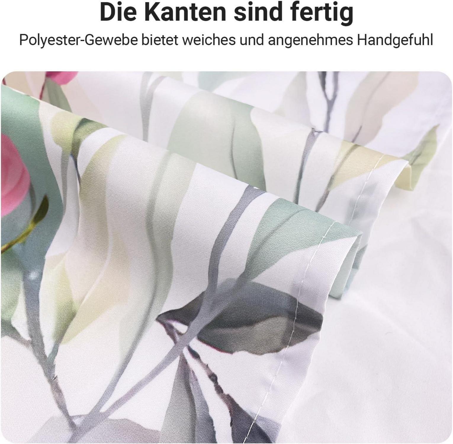 Duschvorhang Blätter 180x200cm Antischimmel Polyester Textil Betthimmel
