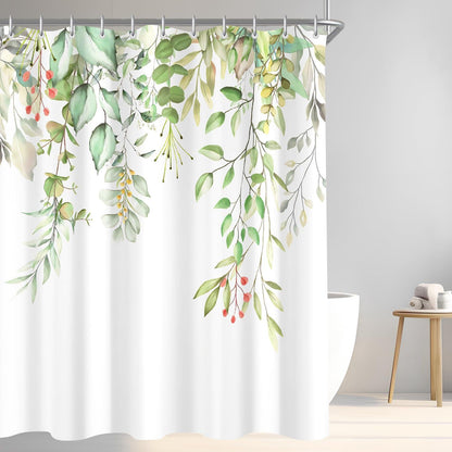 Duschvorhang 180x200cm Klare Blätter, Wasserabweisend, Antischimmel, Waschbar