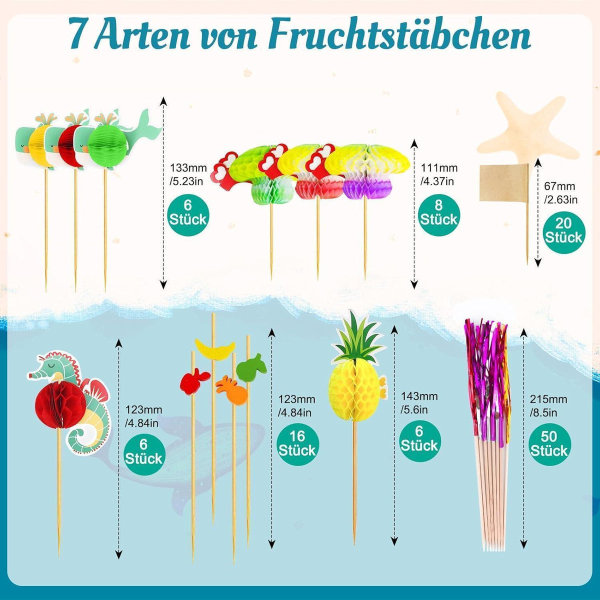 153-teiliges Cocktail Deko Set für Partys & Bar