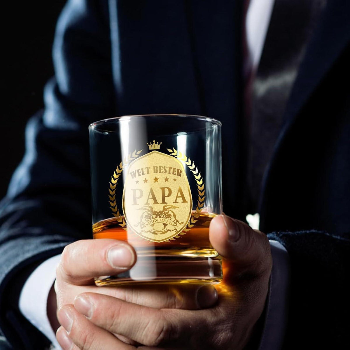 Personalisiertes Whisky Glas Set für Papa - Vatertagsgeschenk