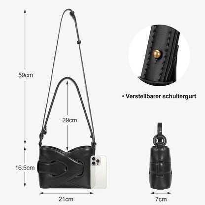 TIAASTAP Damen Handtasche Shoulder Bag Hobo Bag Vintage Style Schwarz