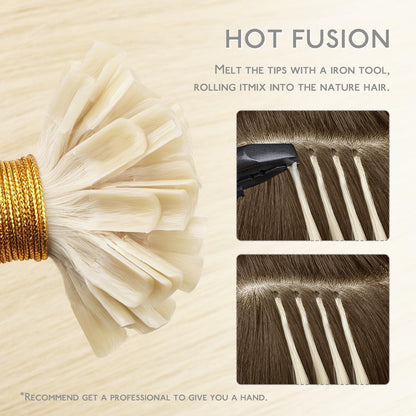 Echthaar Extensions U-Tip Platinblond 60cm
