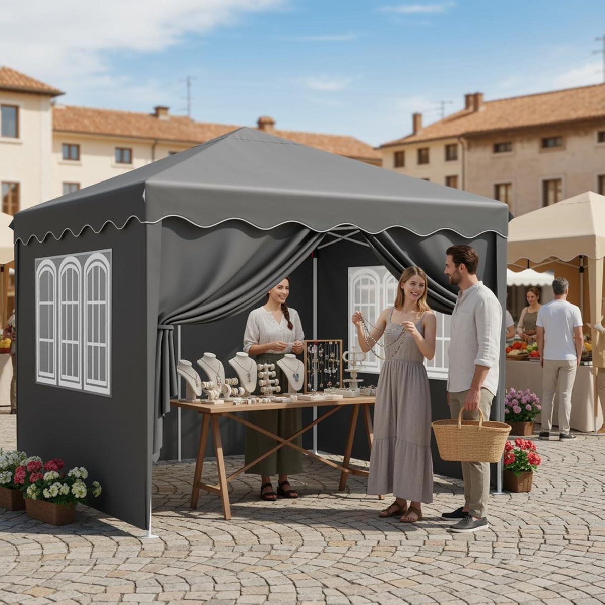 3x3 Pavillon Wasserdicht – Partyzelt mit Seitenwänden & UV-Schutz