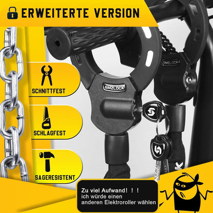 E Scooter Schloss 8mm Dicke mit 3 Schlüsseln 1.6kg Federleicht