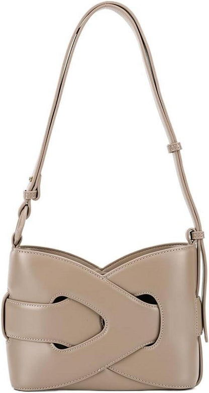 Kleine Vintage Handtasche Damen Retro Schultertasche PU-Leder Grau