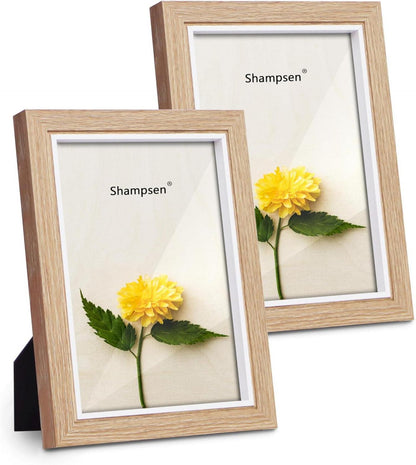 Shampsen Bilderrahmen 13x18 Hochauflösung Glas Natur 5x7