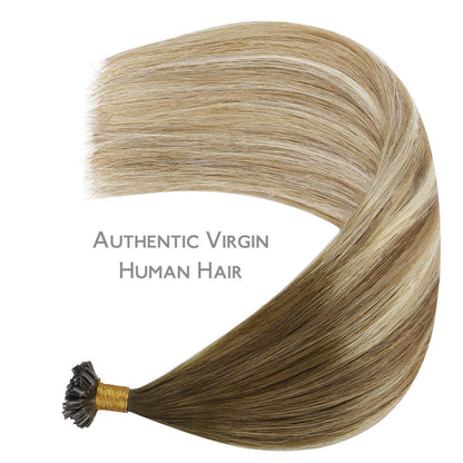Echthaar Extensions U-Tip 55cm Ombré Braun-Blond
