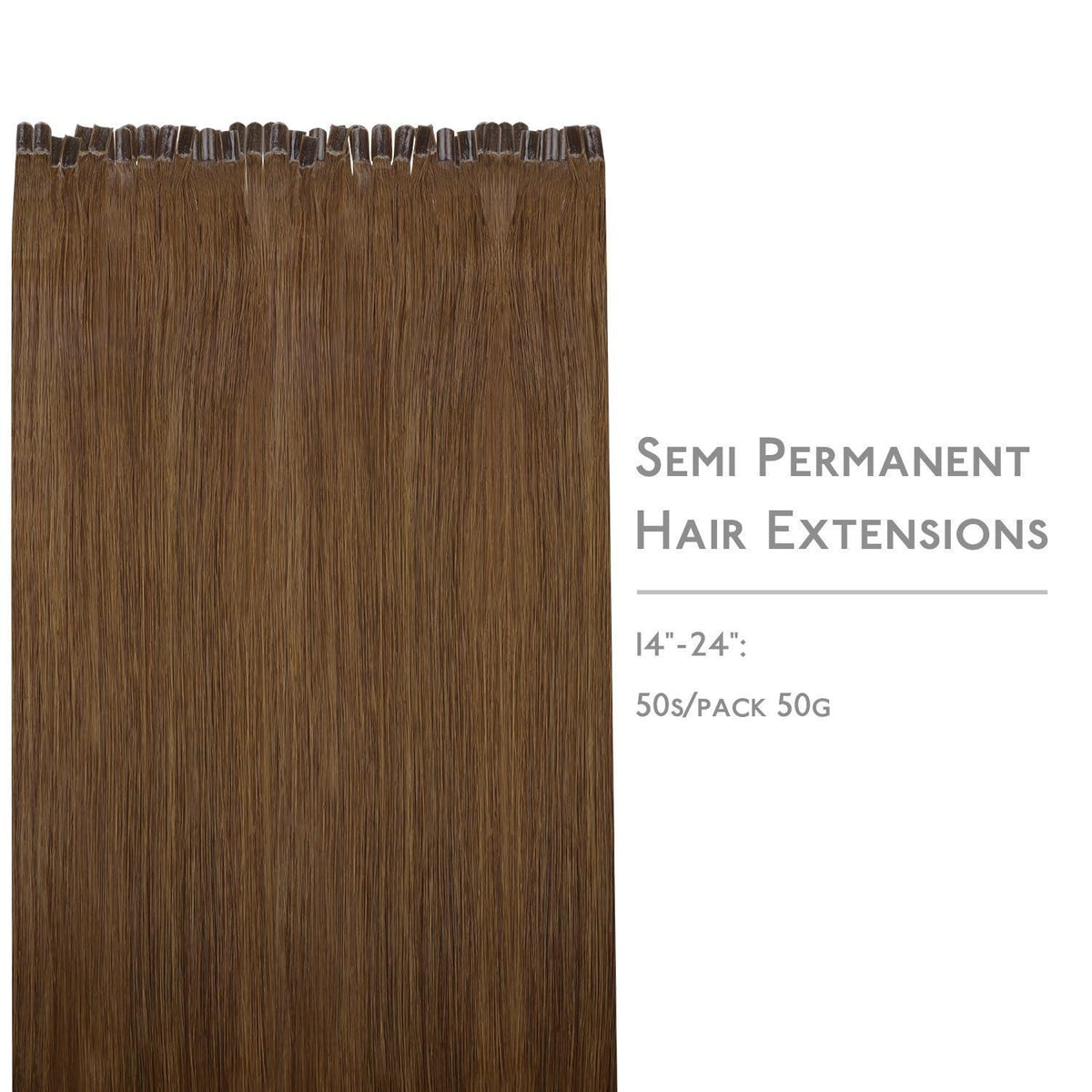 Echthaar Extensions U-Tip, 45cm, Helles Auburn Braun