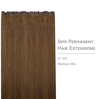 Echthaar Extensions U-Tip, 45cm, Helles Auburn Braun