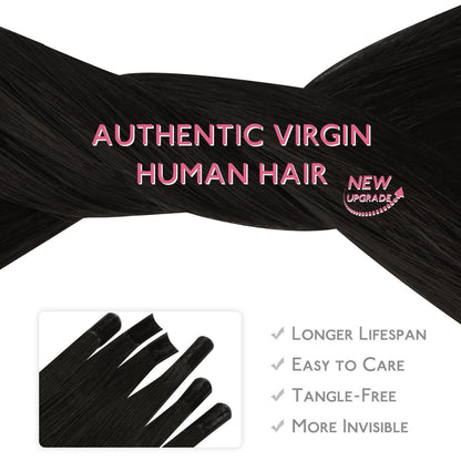 Echthaar Extensions U-Tip Schwarz 60cm - 50g