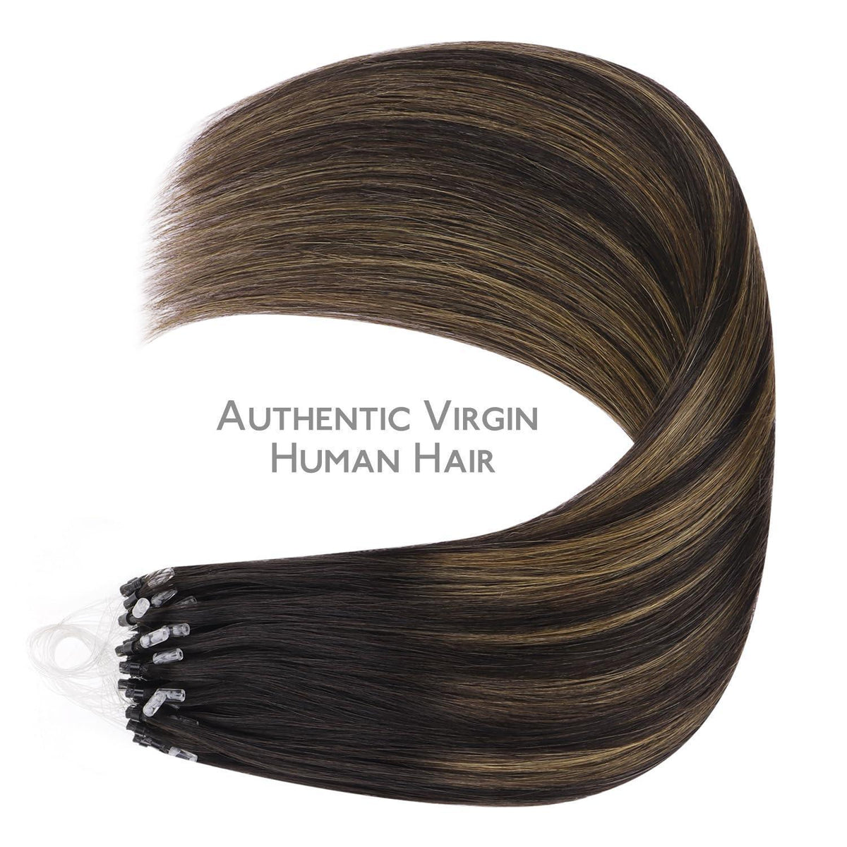 Remy Echthaar Microring Extensions Dunkelbraun-Chestnut