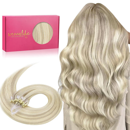 Remy Echthaar Microring Extensions Aschblond Highlights