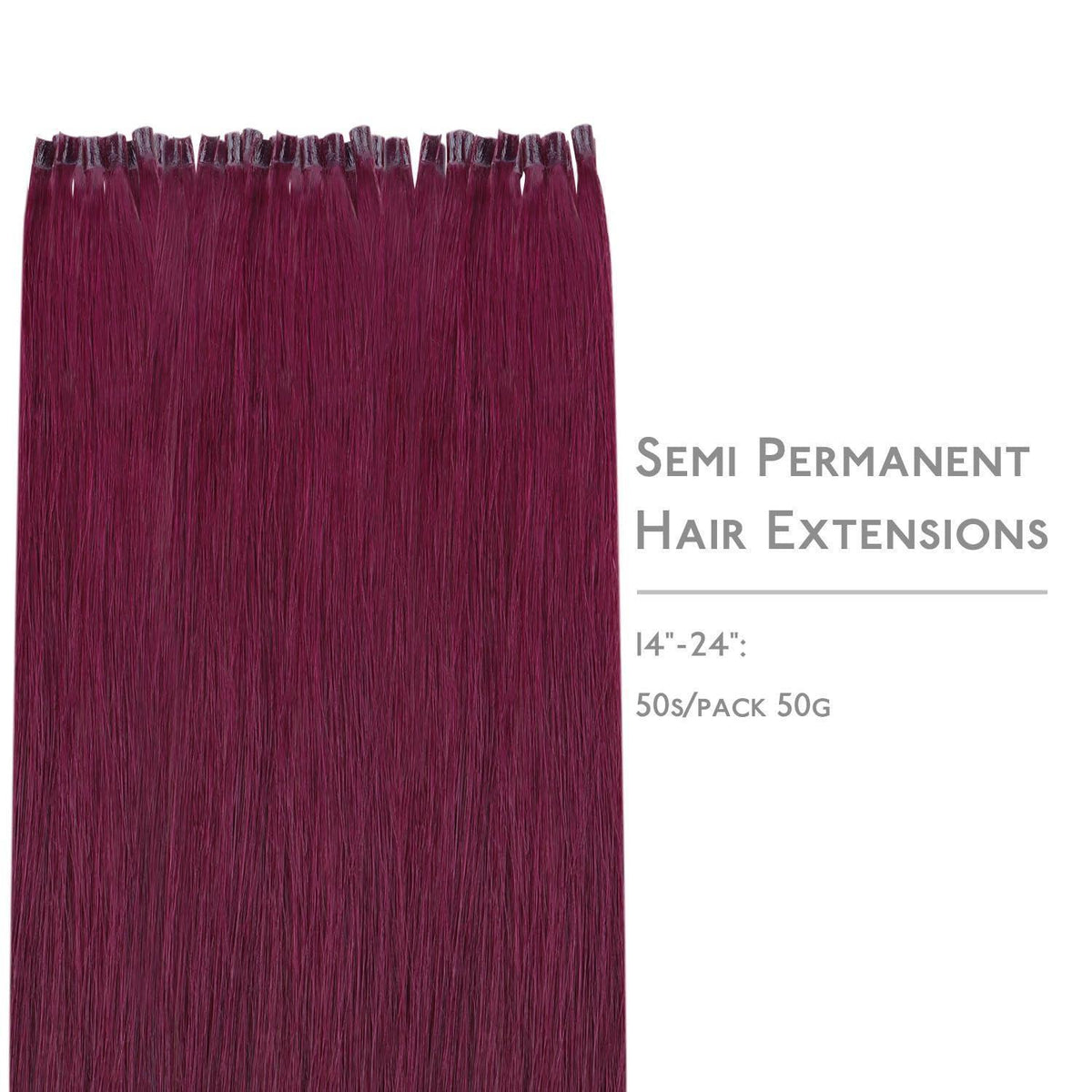 Echthaar Extensions U-Tip Burgund 50cm - 50g