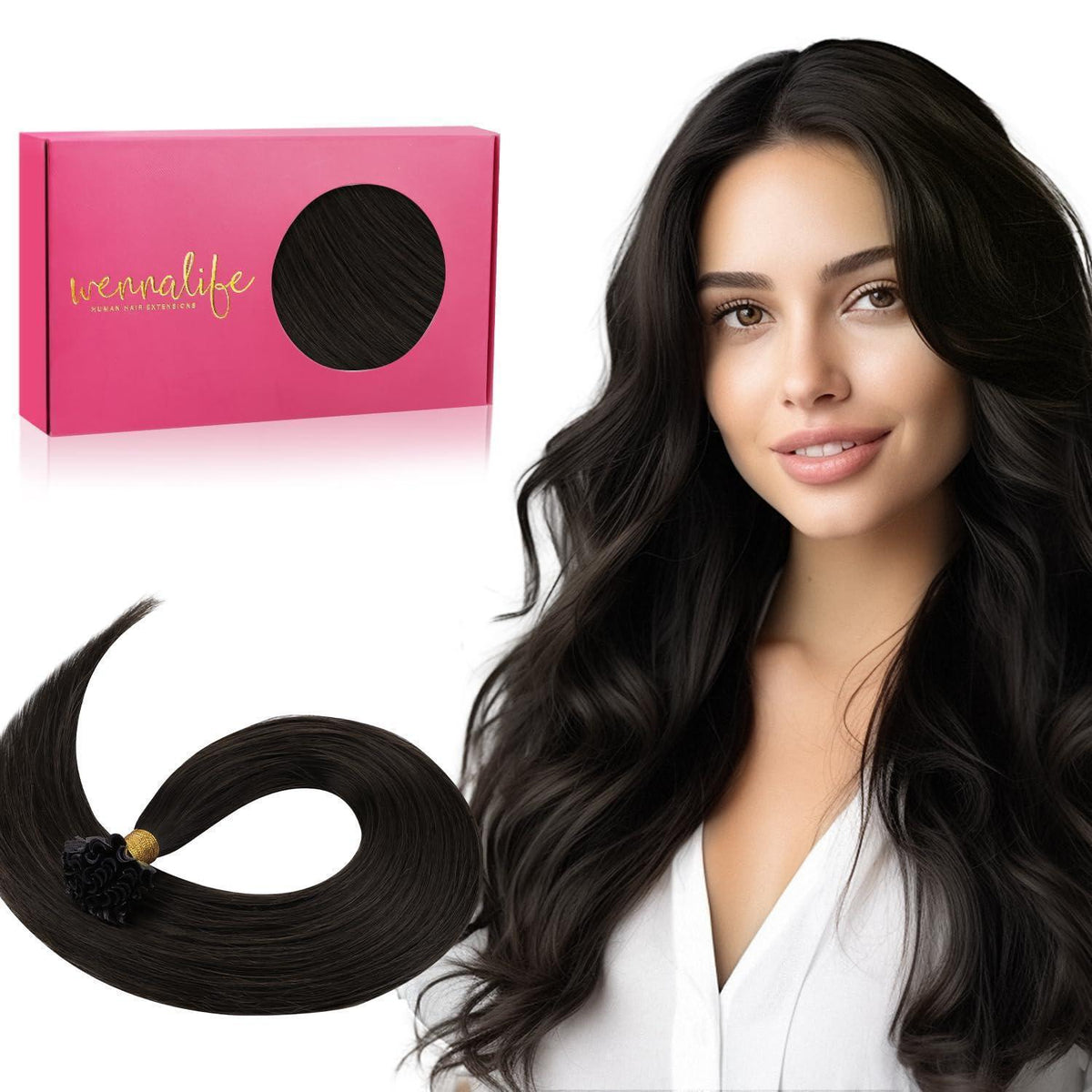Echthaar Extensions U-Tip Dunkel Braun 60cm