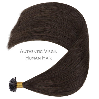 Echthaar Extensions U-Tip Schokoladenbraun 60cm
