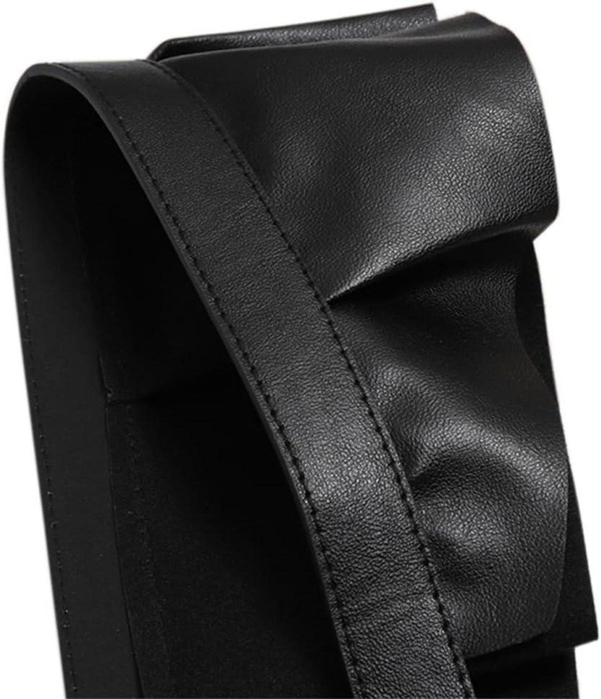 Schwarzer Damen PU Leder Punk Taillengürtel mit Rüschen - Verstellbar & Gothic