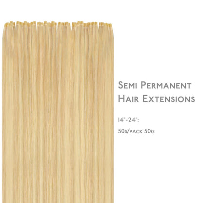 Echthaar Extensions Bonding Hellblond Highlights 45cm