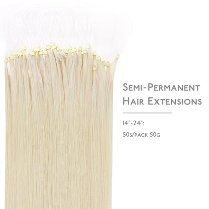Remy Echthaar Microring Extensions Platinblond 50g/55cm