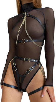 Frauen Body Harness Leder BDSM Fetisch Riemengeschirr SM Sexspielzeug