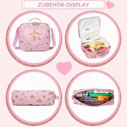Schulranzen mit Rollen für Mädchen – Rosa Trolley Rucksack