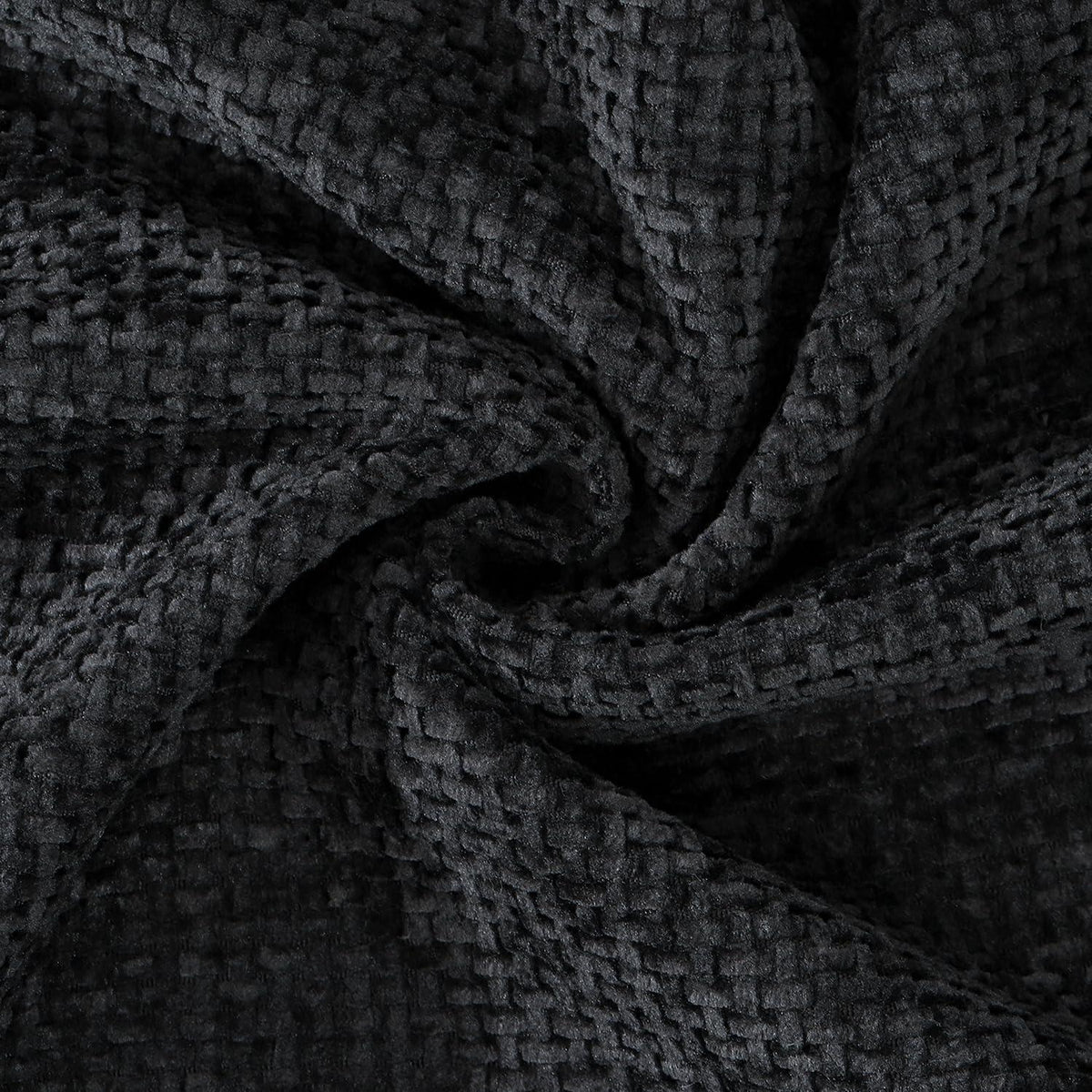 2x Kissenbezug Chenille Samt 50x50 cm Schwarz