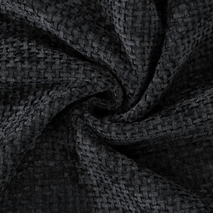 2x Kissenbezug Chenille Samt 50x50 cm Schwarz