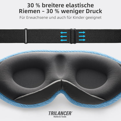 Schlafmaske 99,99% Lichtblockierend Blau