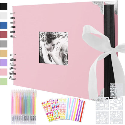 DIY Fotoalbum Rosa 30x21cm mit Zubehör