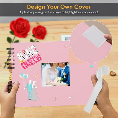 DIY Fotoalbum Rosa 30x21cm mit Zubehör