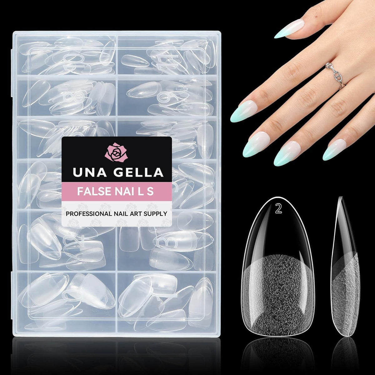 Mandel Gel Nägel 216 Stück – Oval & Almond Full Cover Tips
