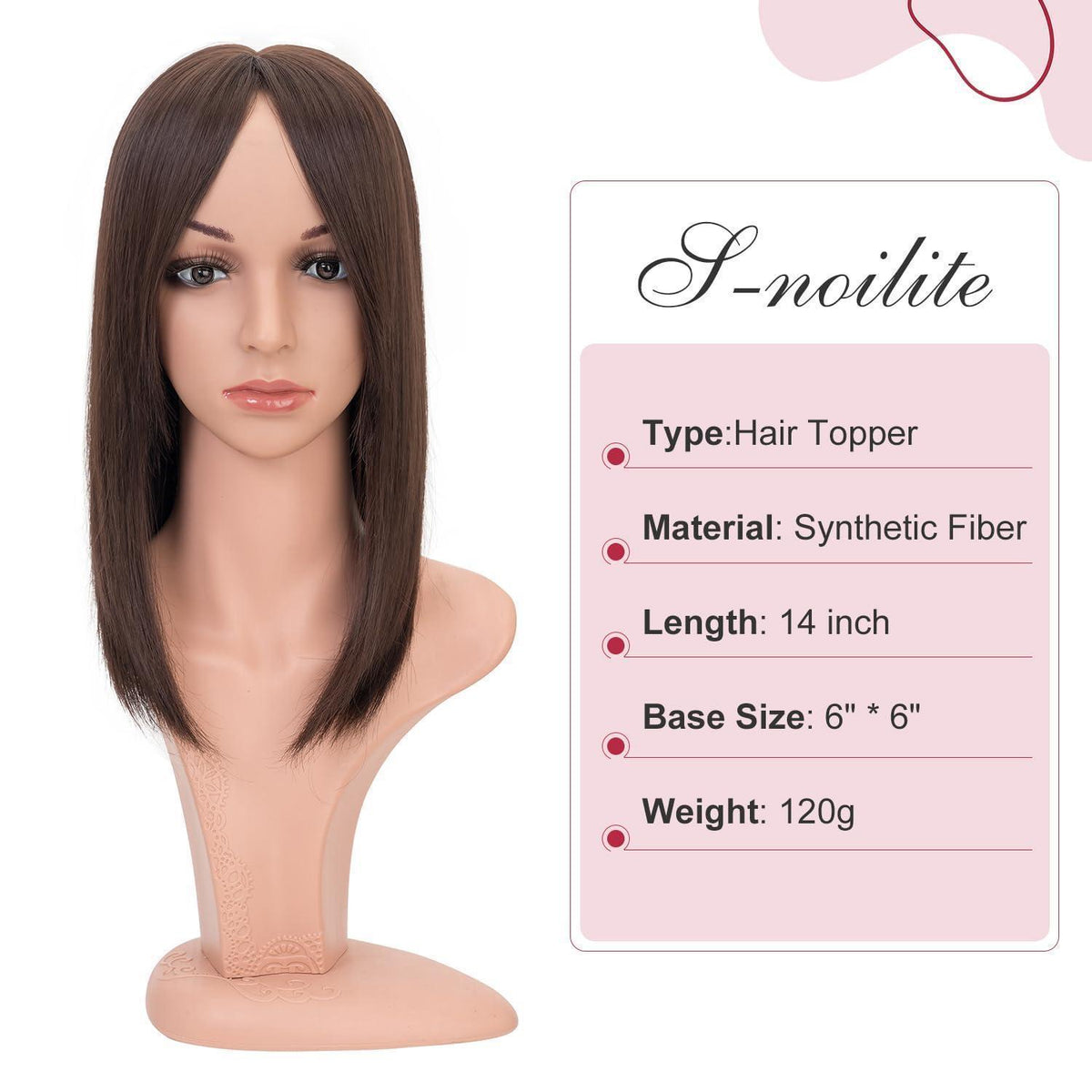 Haartopper Damen Auburn Braun, Clip-In Haarverlängerung 35cm